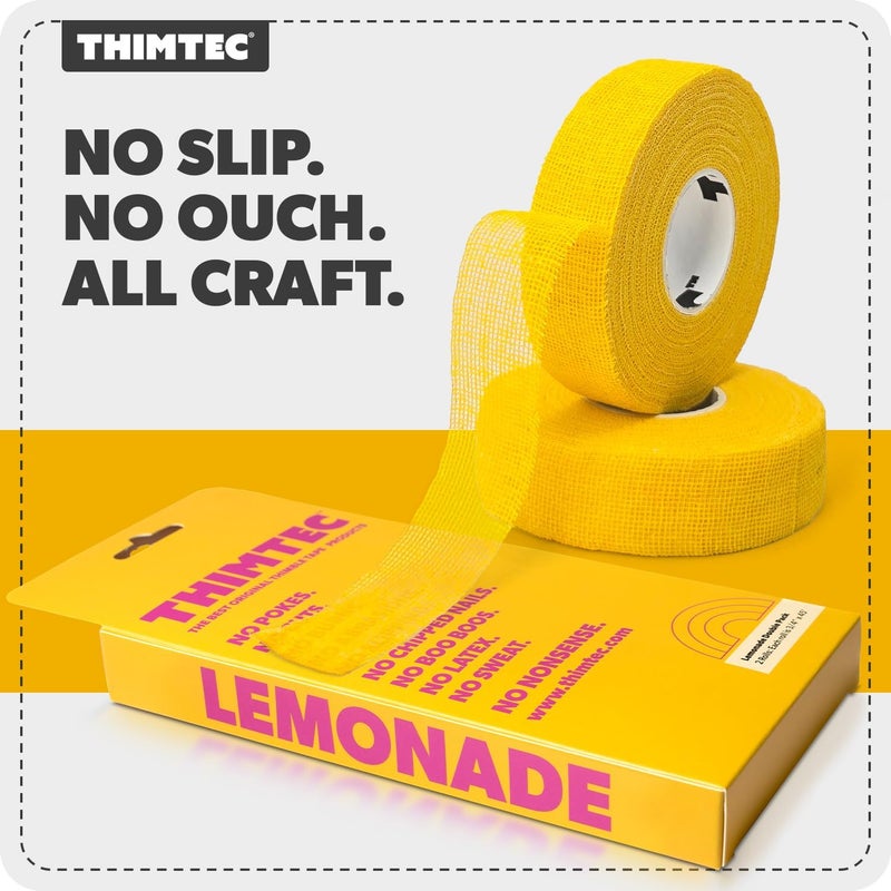 THIMTEC - The Original Thimble Tape for Hand Sewing - Fully Adjustable Nail & Finger Protector - A Smarter Alternative to Classic Knitting Thimbles - Lemonade, 2-Pack - Image 2